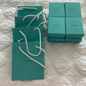 Set of 8 Tiffany & Co empty boxes with 6 shopping bags